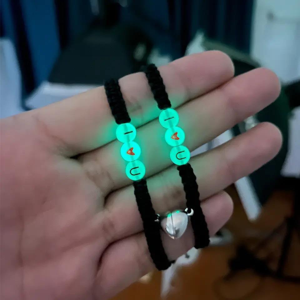 Wholesale ILOVEYOU  love magnetic buckle luminous letter bracelet