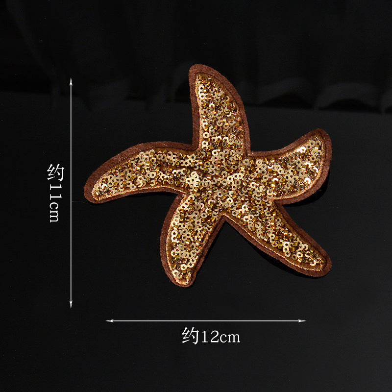 Wholesale Gold Sequin Butterfly Starfish Patch DIY Craft Supply For Clothing Decoration Party And Everyday Use