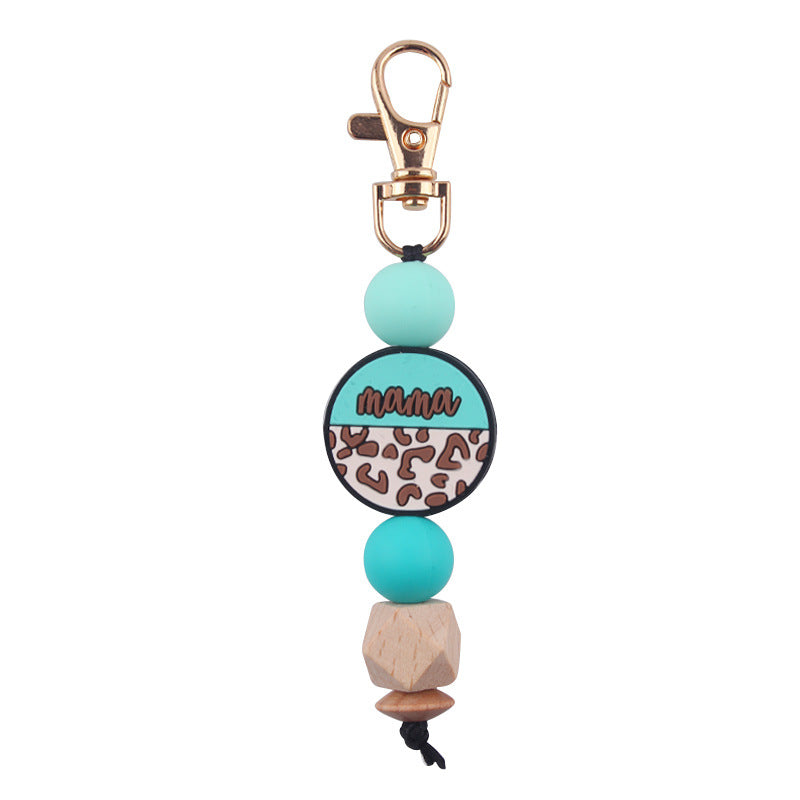 Wholesale Handmade Silicone Beaded Cartoon Mother's Day Keychain