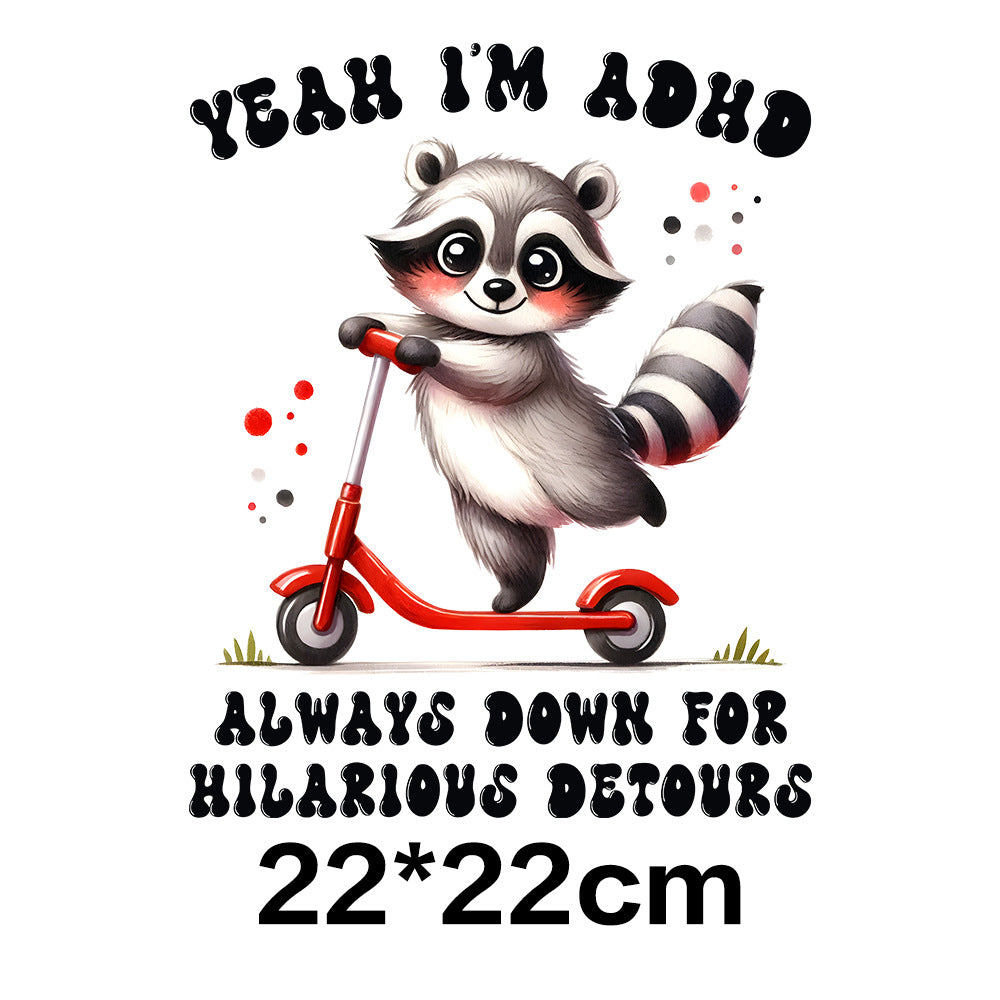 Wholesale 10pcs Fun Raccoon  UV DTF Ready to Press Transfers Wraps