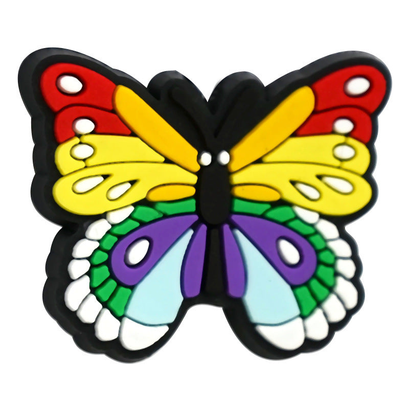 Wholesale Random 100pcs Flower Butterfly Beaded Children' s Pendant Decoration Focal Beads