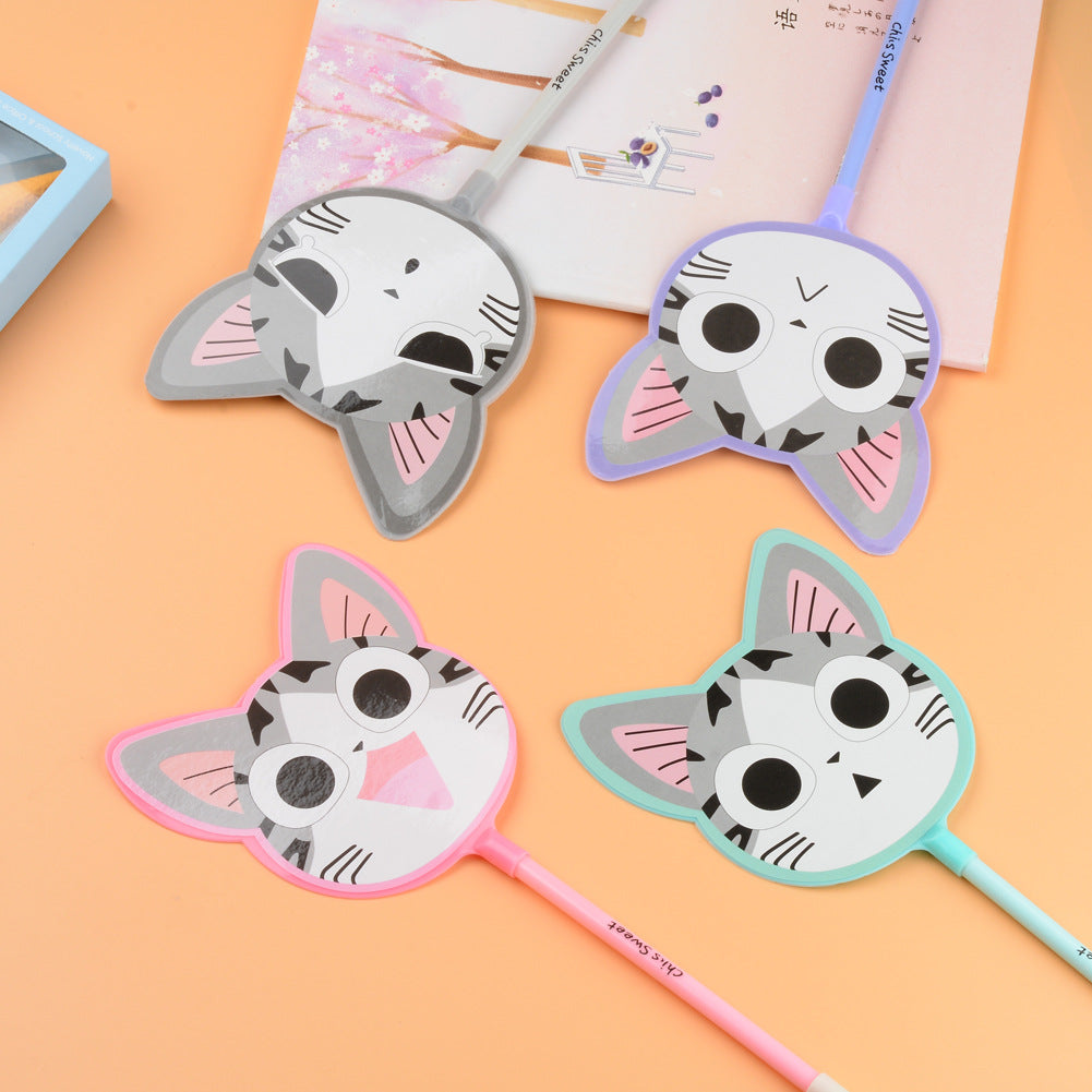Wholesale Plastic Cartoon Cat Fan Gel Pen