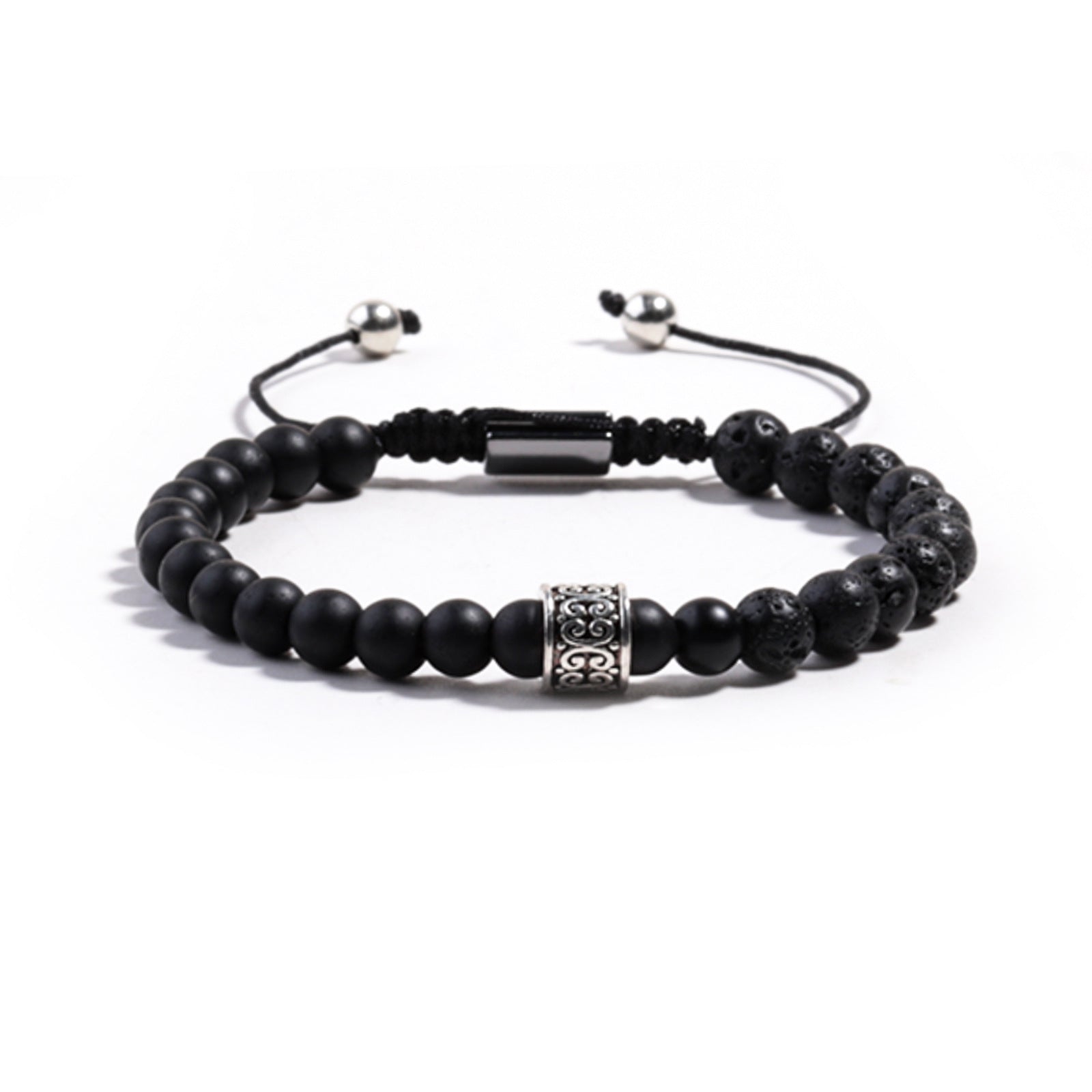 Wholesale Alloy Lantern Beads Hand-woven Natural Stone Bracelet