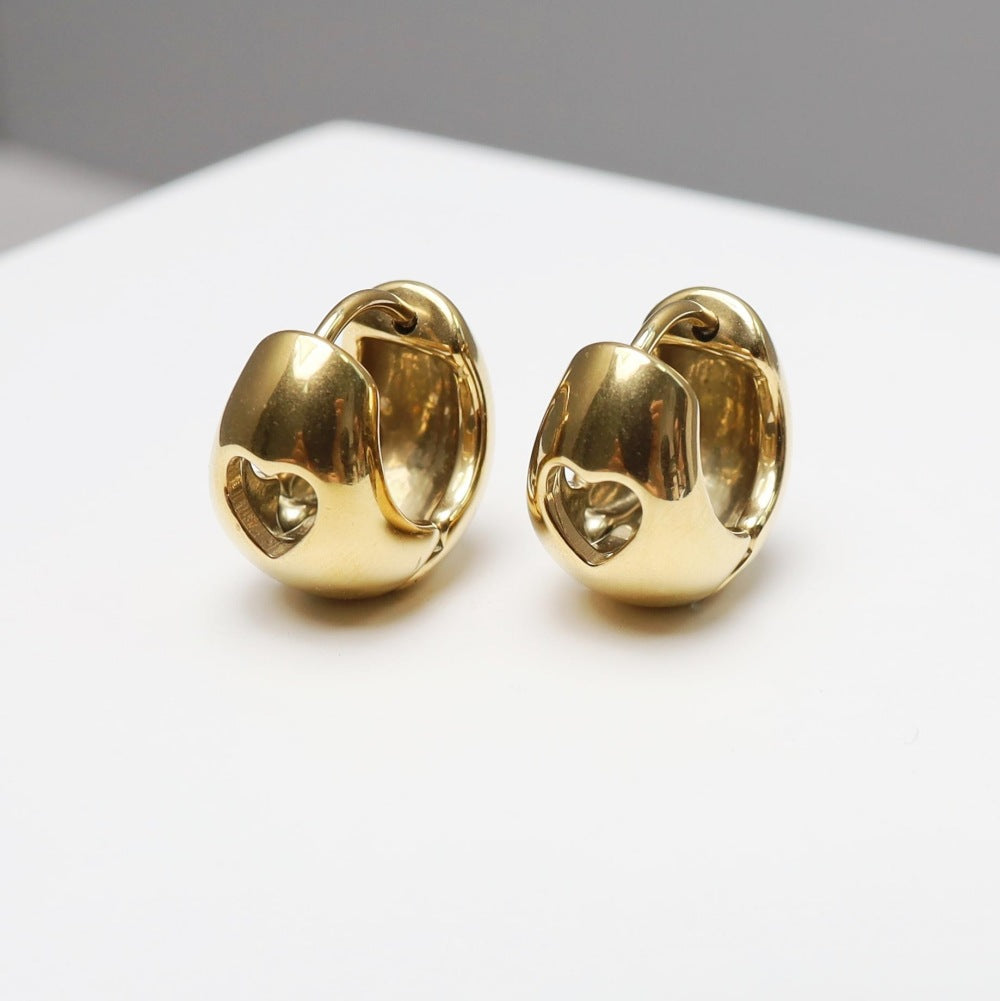 Wholesale Gold-plated Stainless Steel Hollow Love Earrings