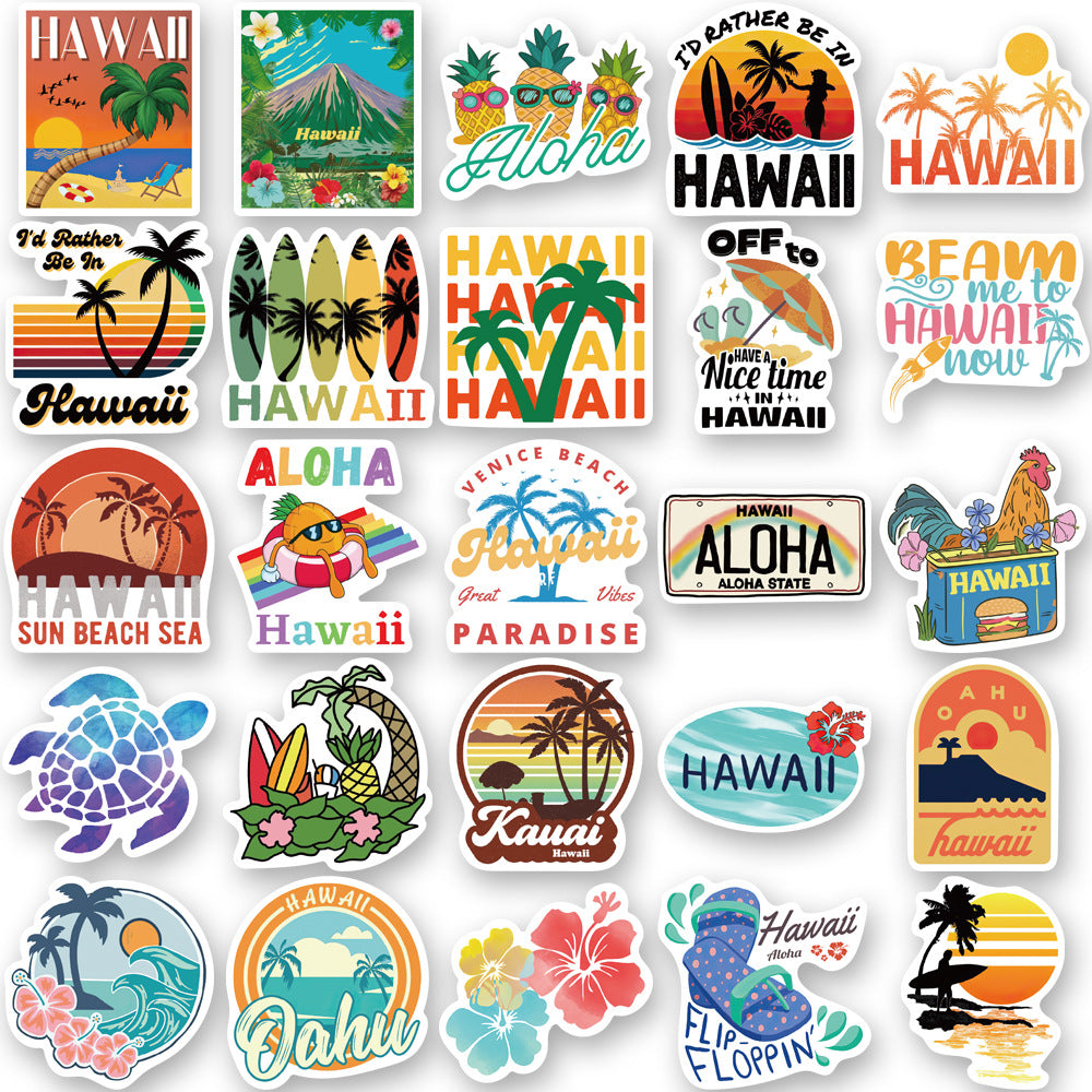 Wholesale Hawaiian Style Sea Going Waterproof PVC Stickers
