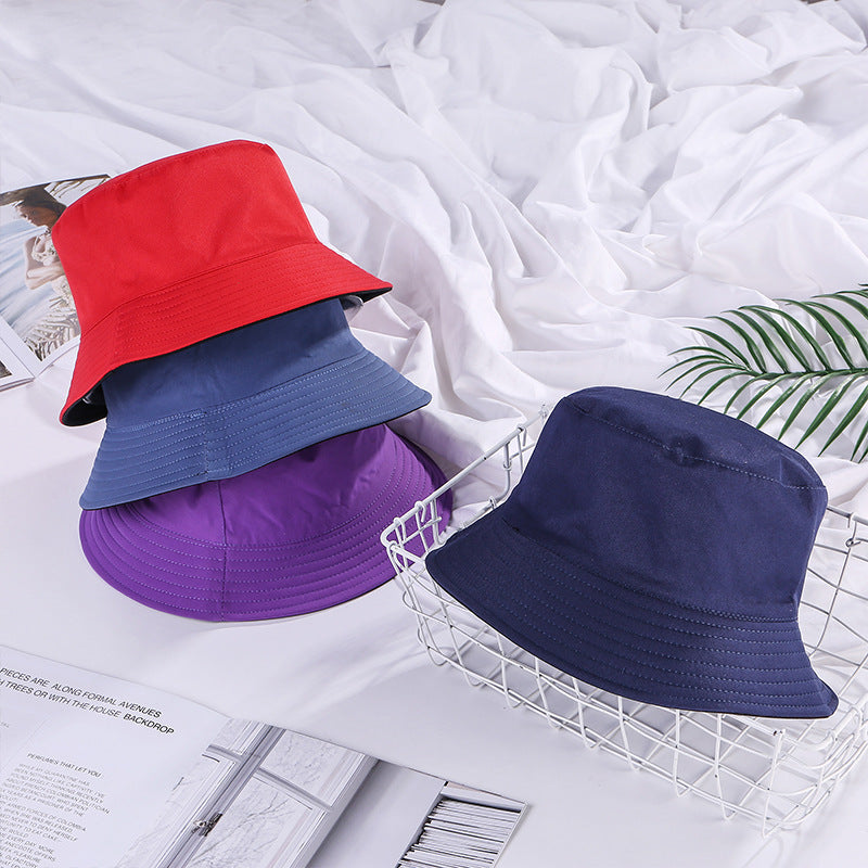 Wholesale Solid Color Double-sided Fashionable All-match Sunshade Bucket Hat