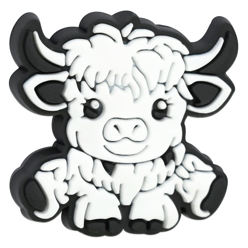 Wholesale Random 100pcs/pack  Highland Cow Series Student Stationery Decorative Beads