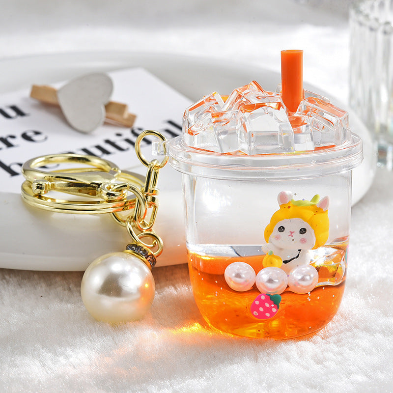Wholesale Acrylic Oiled Iceberg Cup Rabbit Keychain