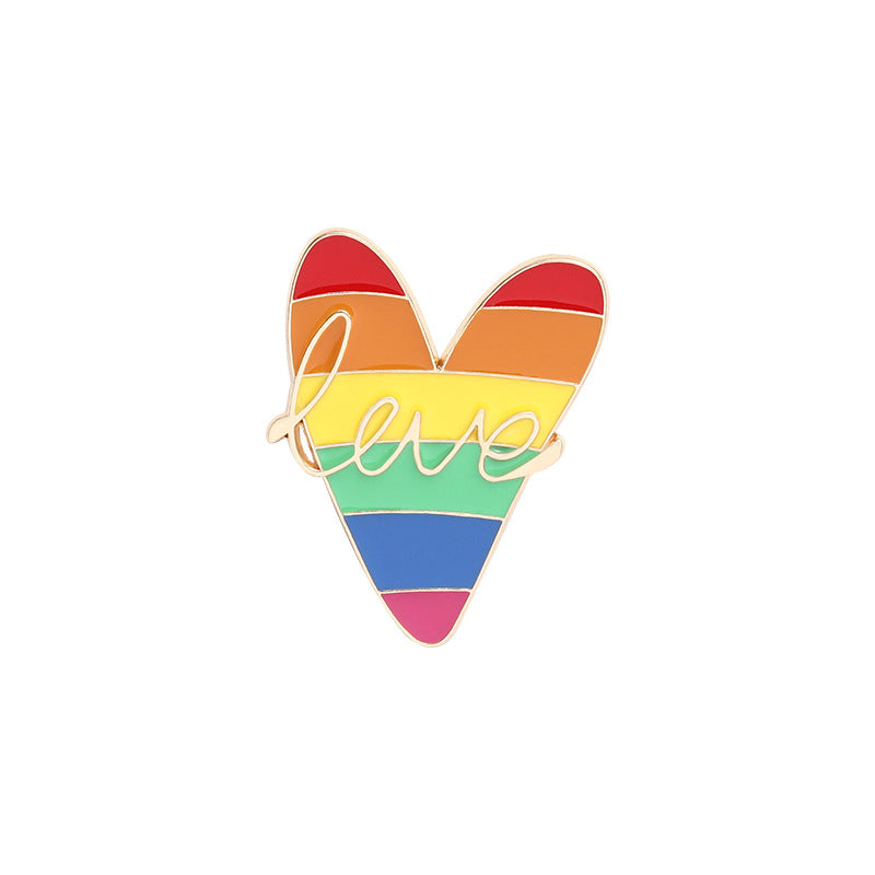 Wholesale Alloy Heart Cloud LGBT Rainbow Brooch
