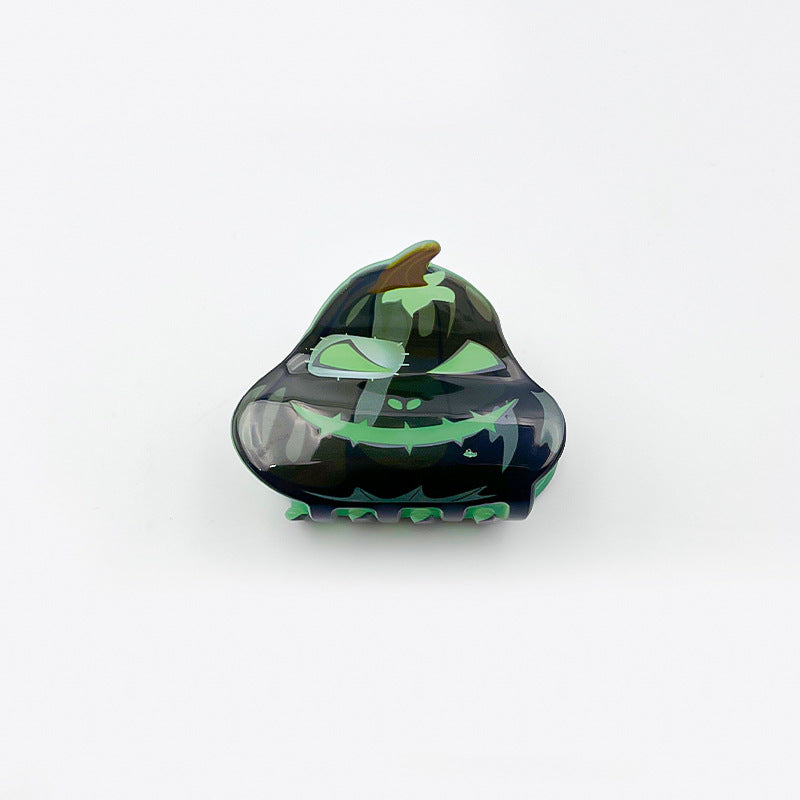 Wholesale Halloween Glow in The Dark Pumpkin Bat Ghost Horror Claw Clip