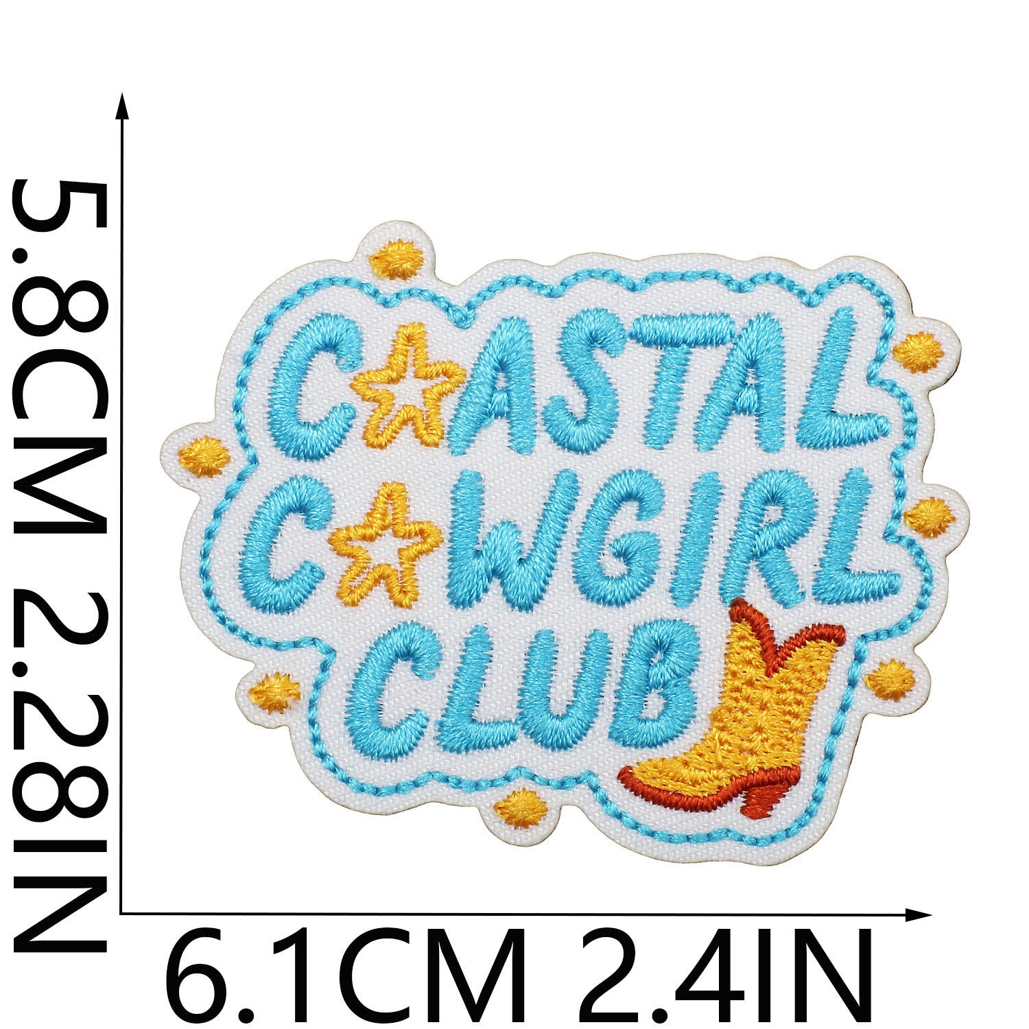 Wholesale Western Cowboy Shell Embroidered Patch Polyester Heat Transfer Applique For Clothing Casual Decorative Accent And Resale