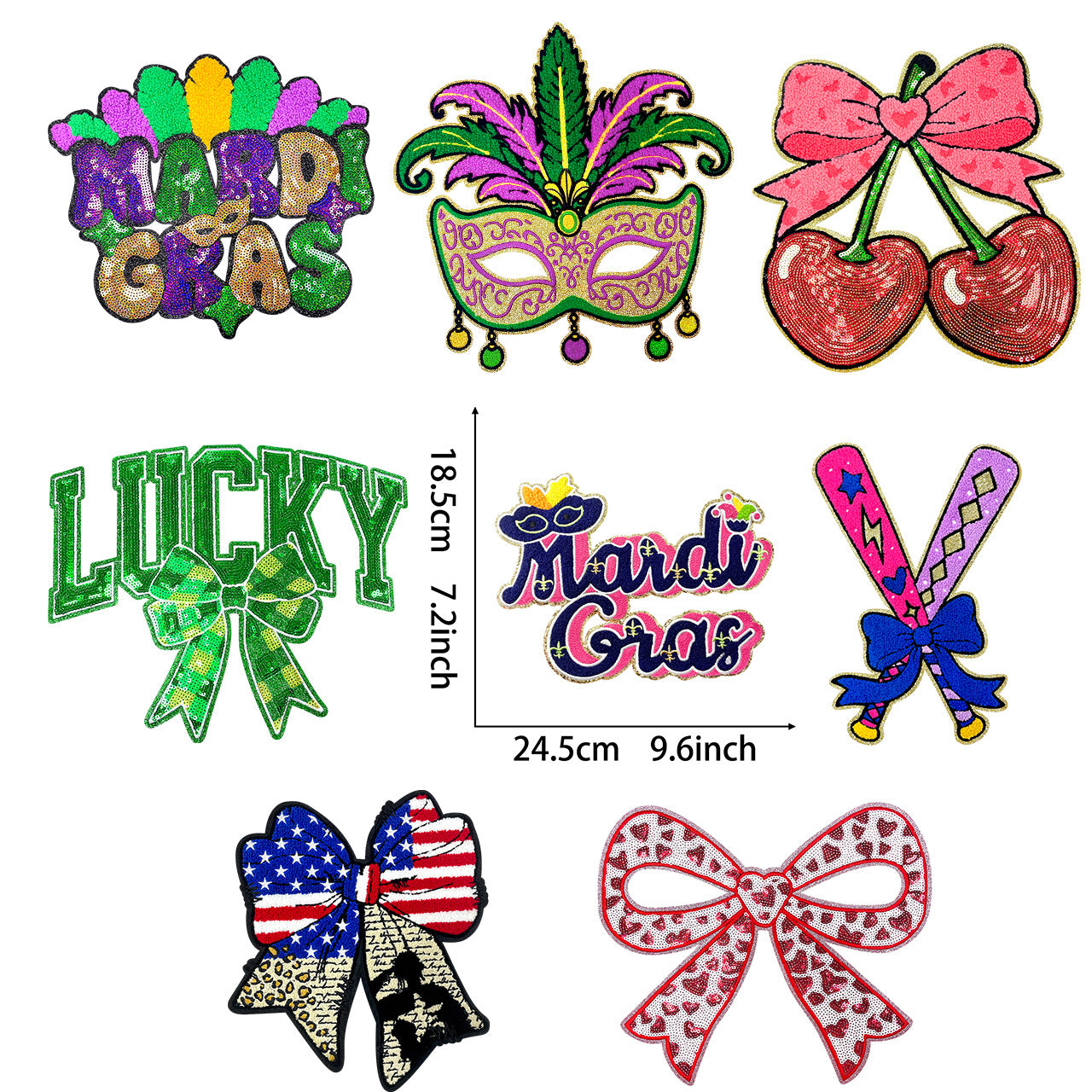 Wholesale Trendy Sequin Embroidered Lucky Carnival Patch Valentine S Day Coat Accessory