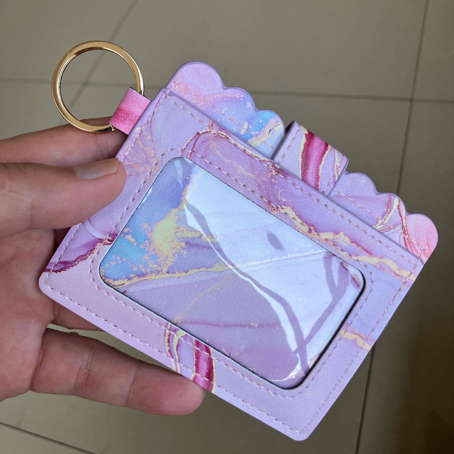 Wholesale Colored PU Leather Bank Card Bag, Fashionable and Creative Student Bus Card Holder Clip