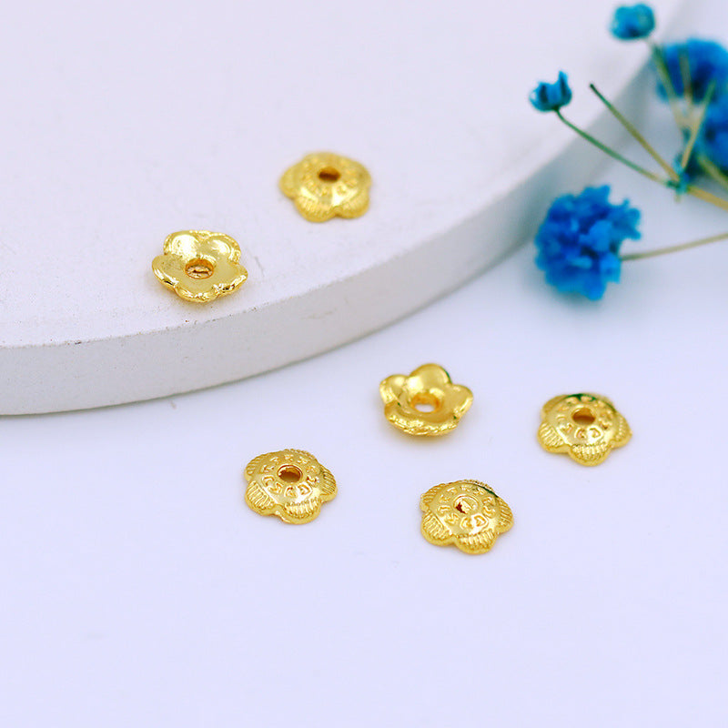 Wholesale of 100PCS/PACK Color 18K 14K Gold-plated Hollow Alloy Flower Holders