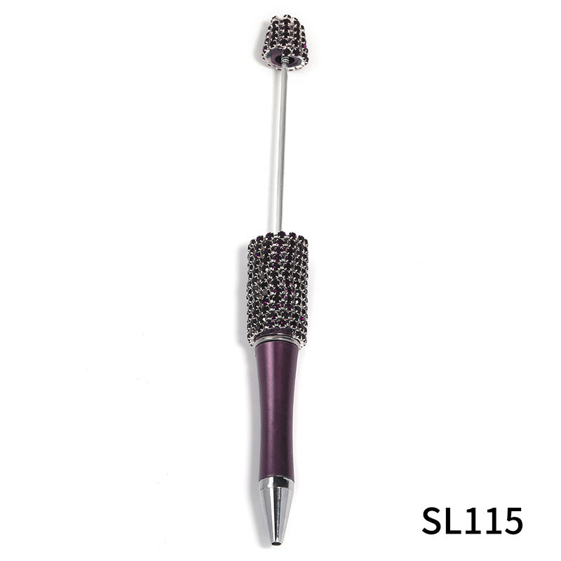 Wholesale Beadable Pens 10pcs Full Rhinestone Chain Beads Diy Rotating Ballpoint Pen
