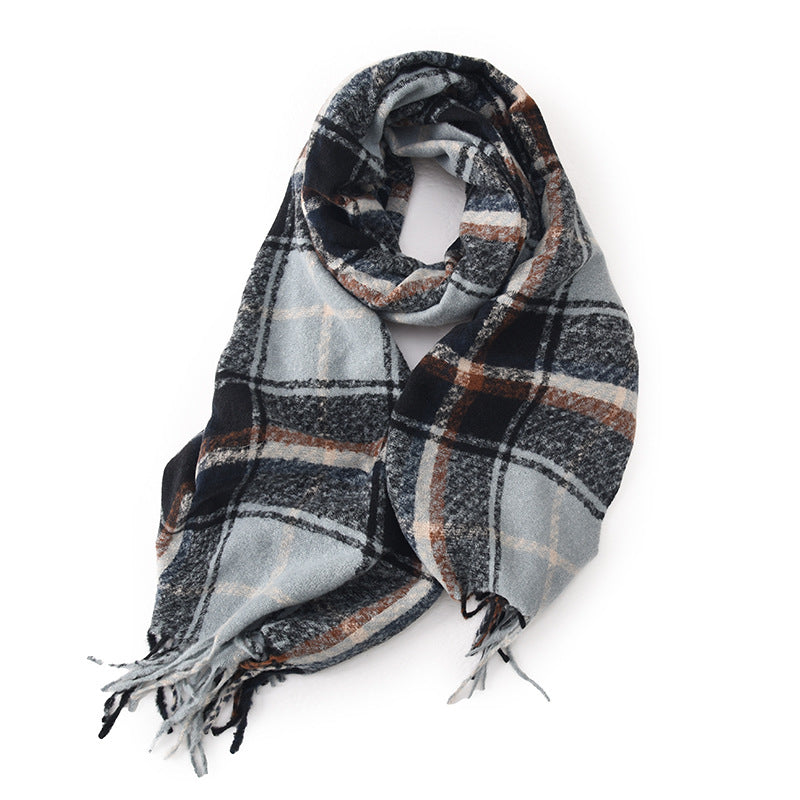 Wholesale Winter Christmas Imitation Cashmere Plaid Warm Scarves