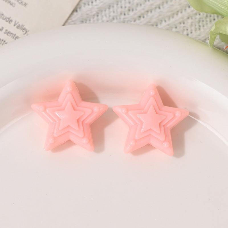 Wholesale 10pcs/pack Candy Color Five-Pointed Star DIY Mobile Acrylic Beads