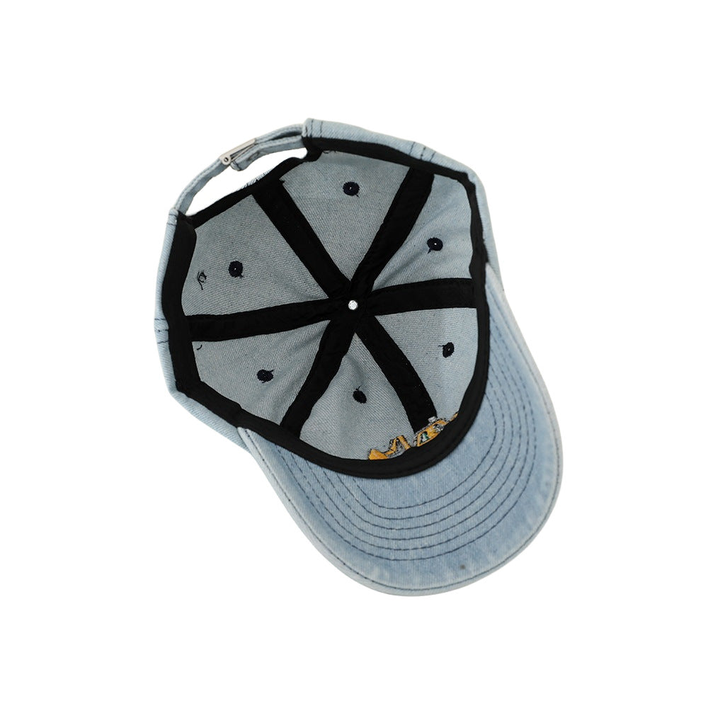 Wholesale Denim washed children's hat cartoon machine embroidered duckbill cap