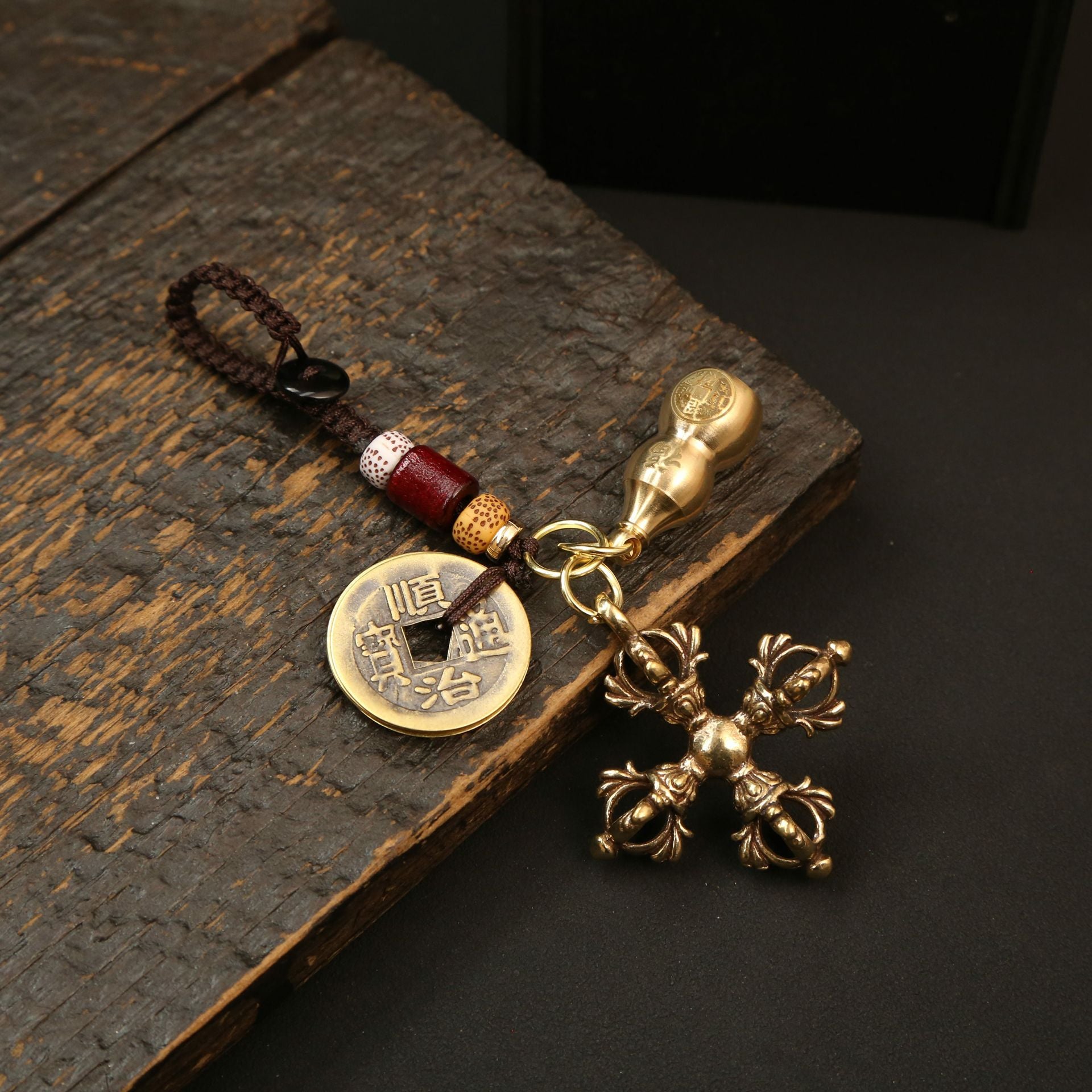 Wholesale Brass Cross Lotus Vajra Pendant Copper Craftsmanship