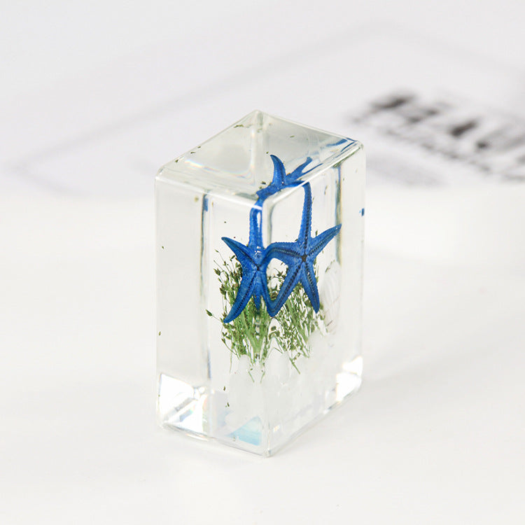 Wholesale 6pcs Starfish Specimen Resin Transparent Handmade Glue Ornaments