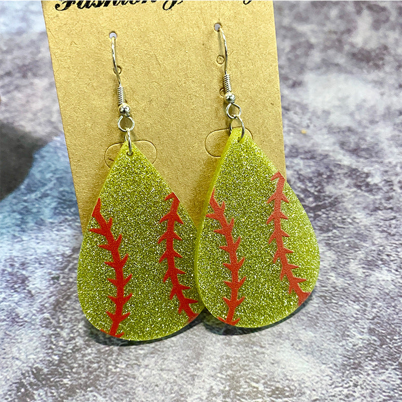 Wholesale Classic Water Drop Glitter Acrylic Earrings