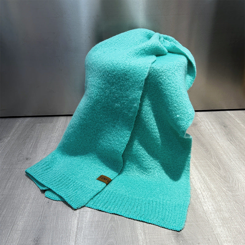 Wholesale Autumn and Winter Warm Solid Color High-end Knitted Scarf