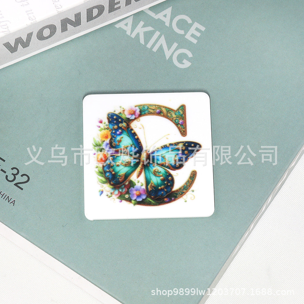 Wholesale 10pcs Cartoon Square Butterfly Personalized Bag FlatBack