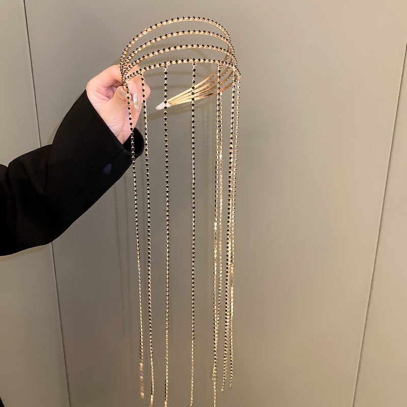 Wholesale Full of diamonds, super sparkling, elegant, fashionable and versatile colored diamond hair pressing headband