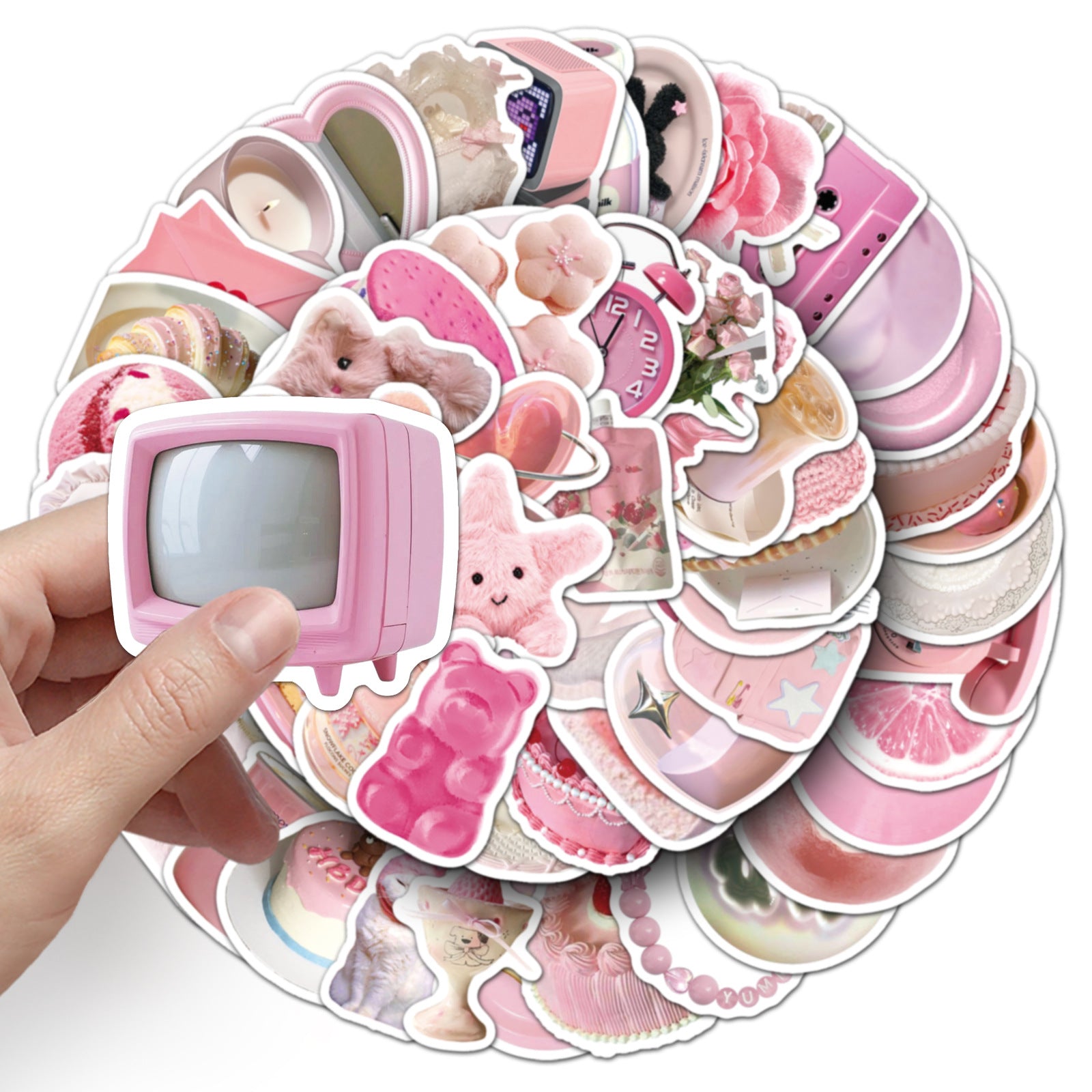 Wholesale 100 cute soft pink butterfly doodle stickers
