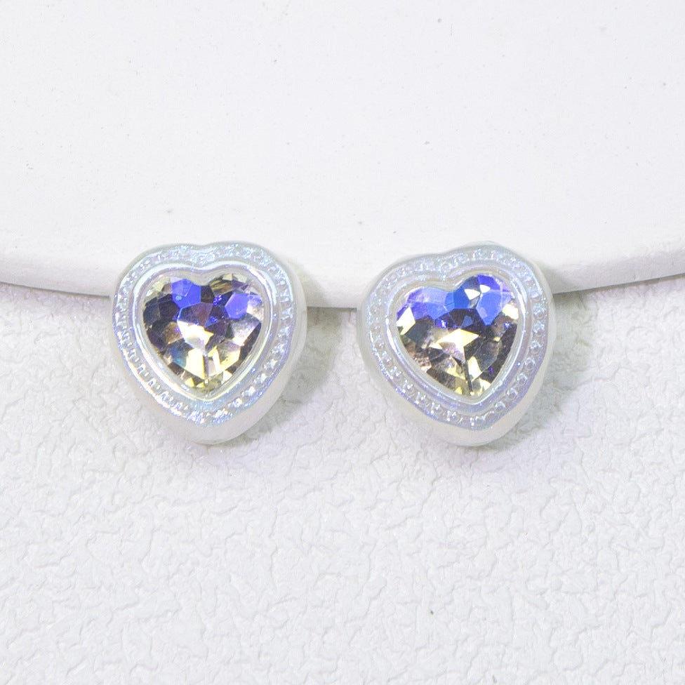 Wholesale 10pcs Colorful Sweet Diamond Love Fantasy Straight Hole Beads