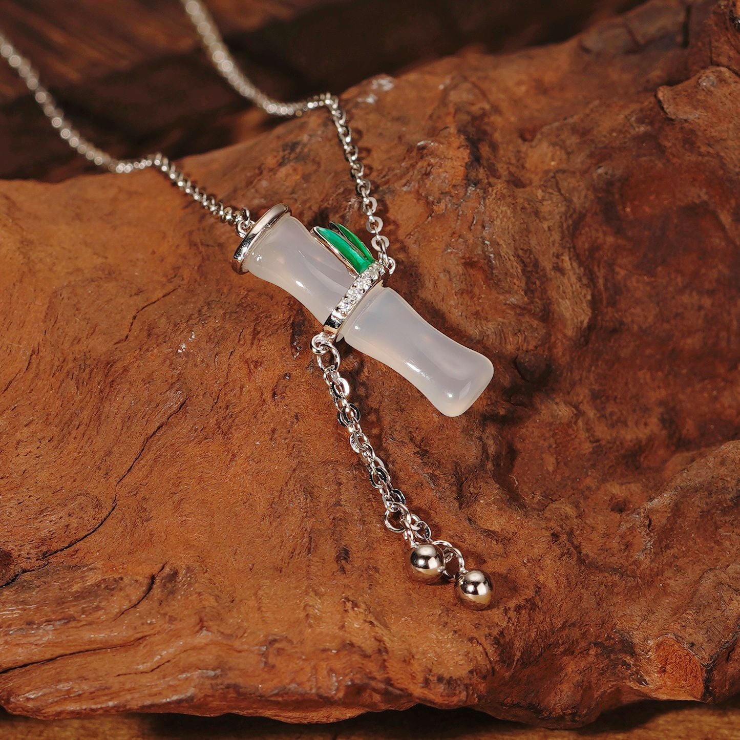 Wholesale Antique White Chalcedony Bamboo Necklace