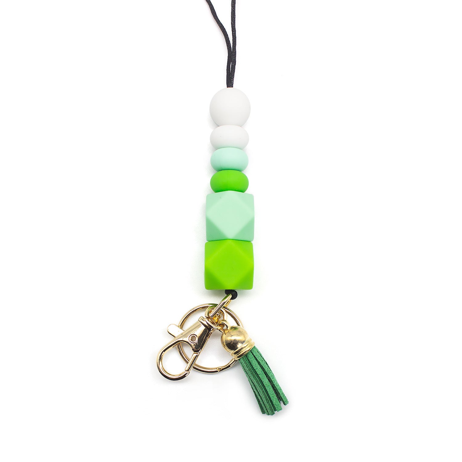Wholesale Silicone Beaded Wooden Sign Acrylic Lanyard Keychain