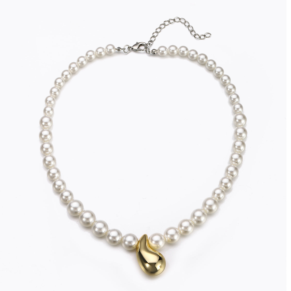 Wholesale new drop-shaped round pearl acrylic necklace ladies simple fashion adjustable sweater chain