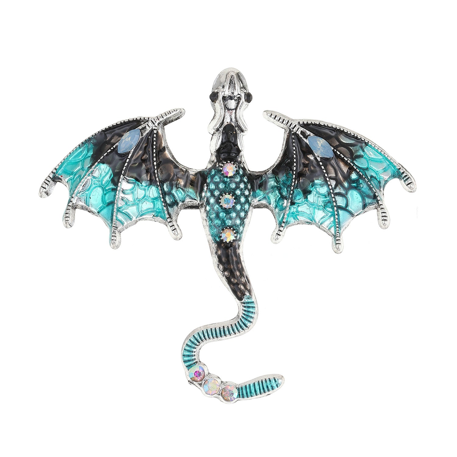 Wholesale Magic dragon-shaped niche enamel colored diamond brooch exquisite suit pin light luxury accessories