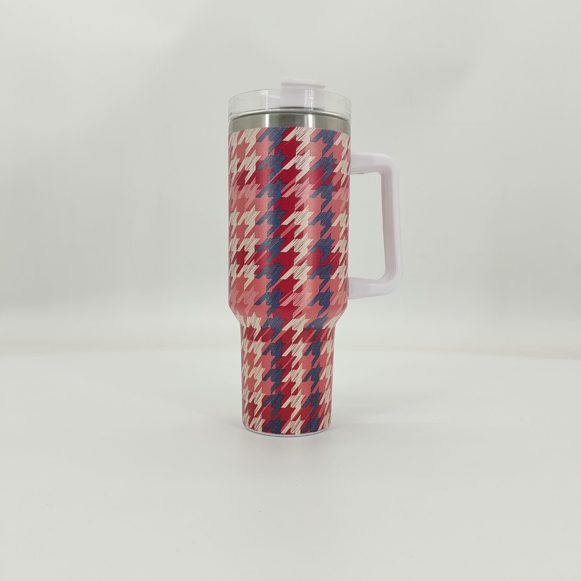 Wholesale Tumbler Qianniao Grid Double-layer Stainless Steel Large Capacity Ice Bullies Cup