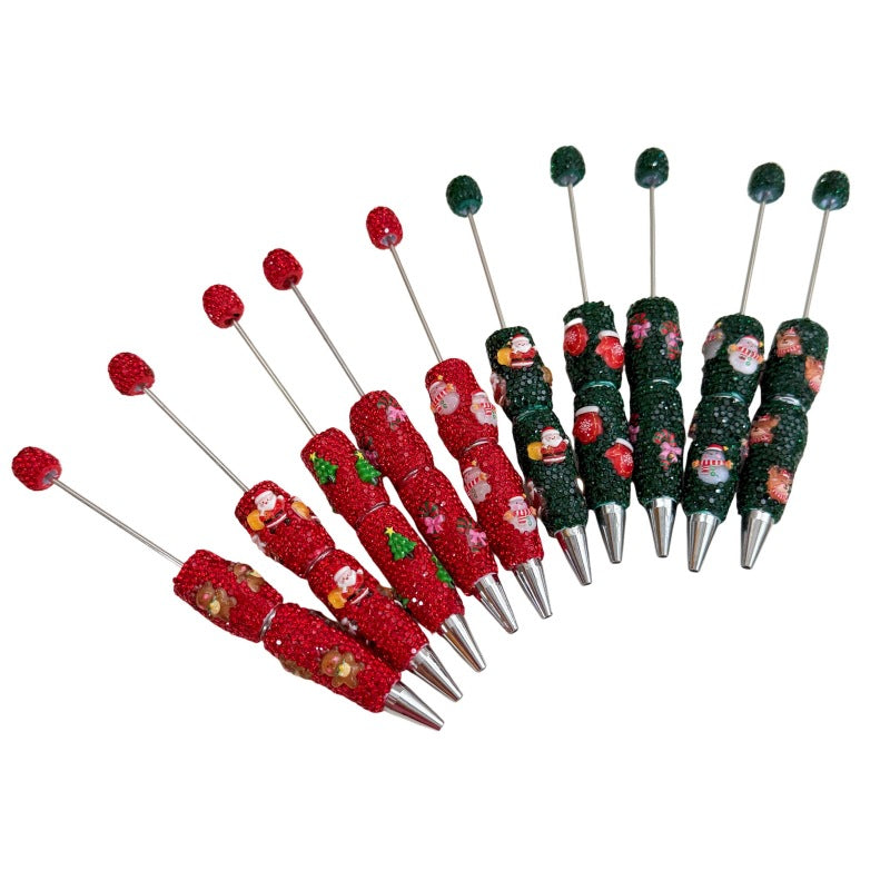 Wholesale Two-tone Christmas rhinestone  beadable pens