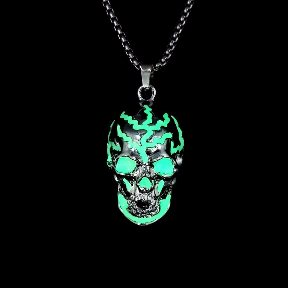 Wholesale Luminous Evil Skull long necklace