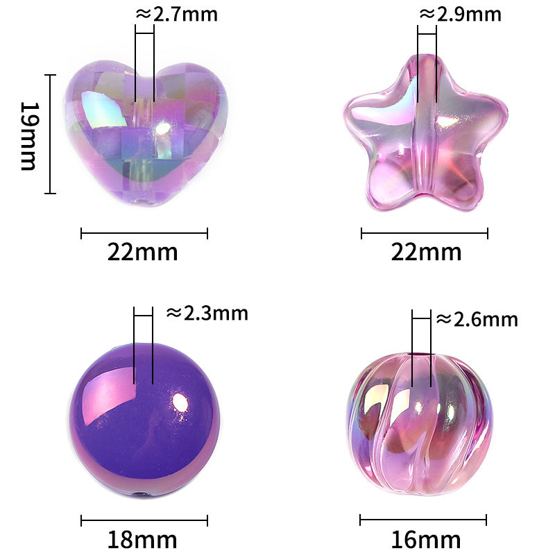 Wholesale Random 100pcs/pack   acrylic heart-shaped five pointed star bead pumpkin lantern bead  Acrylic Beads