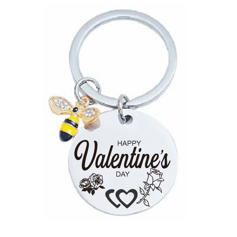 Wholesale Christmas and Valentine's Day Stainless Steel Laser Engraved Keychains