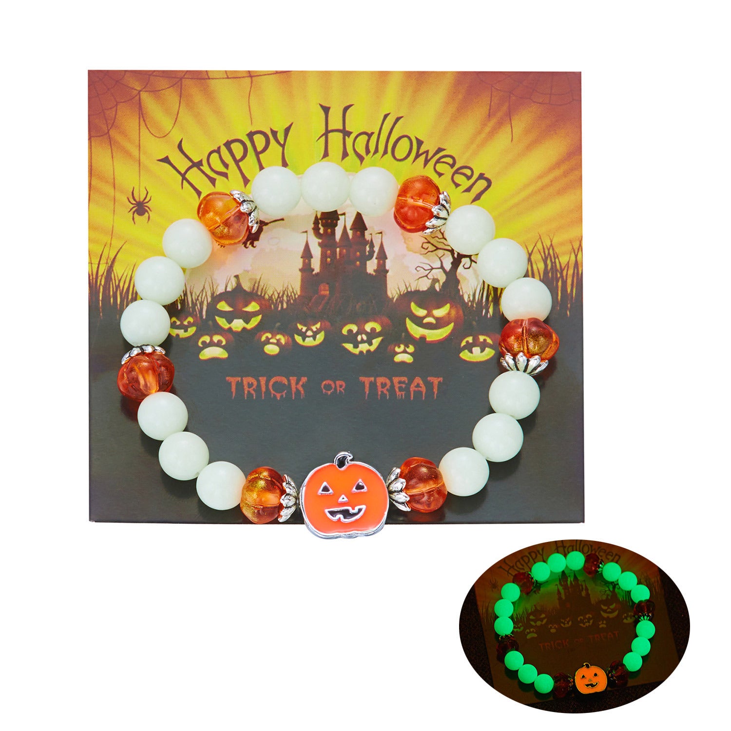 Wholesale  ghost pumpkin bracelet all-match funny party festival luminous beaded bracelet