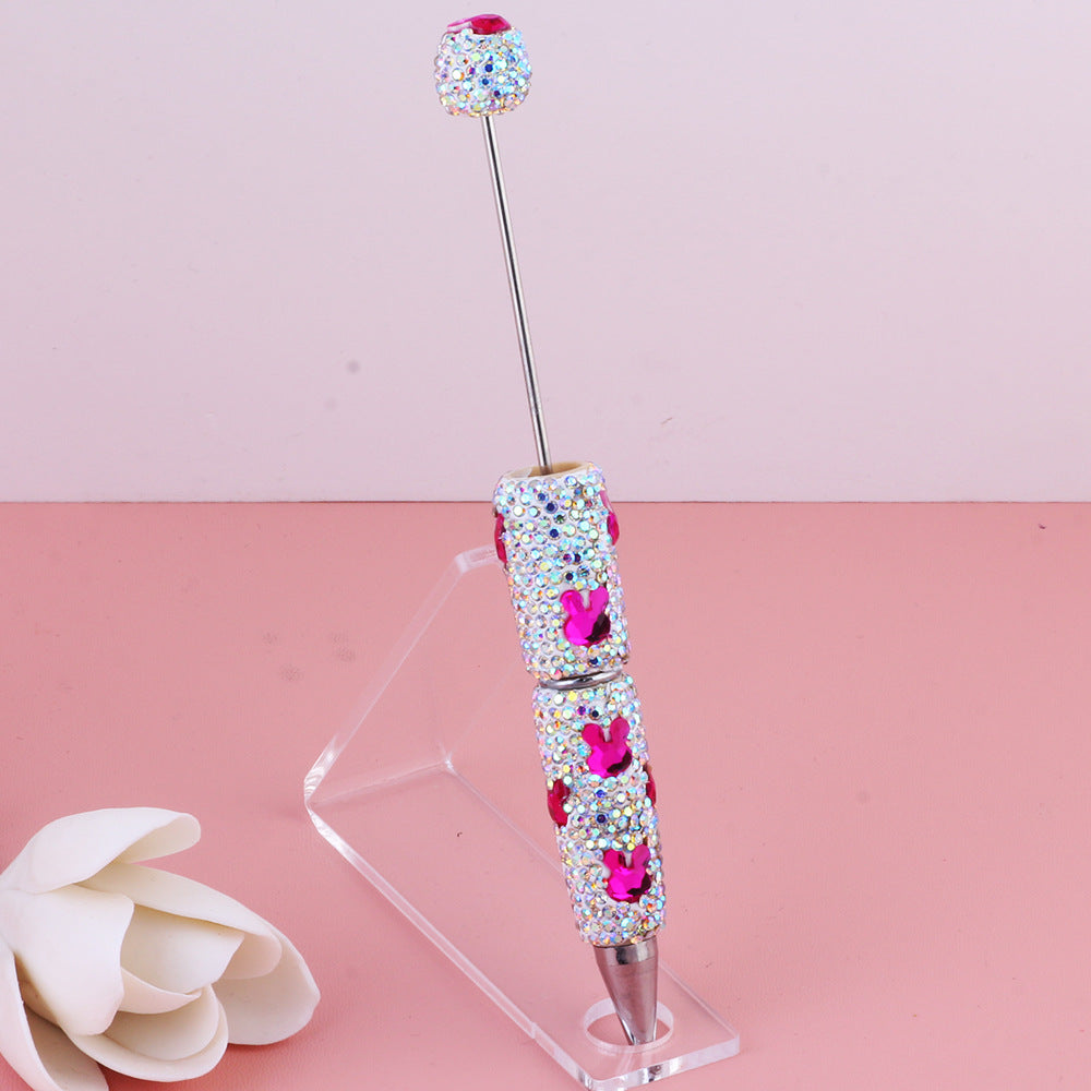 Wholesale Colorful cute rabbit zircon clay full diamond bead pen DIY