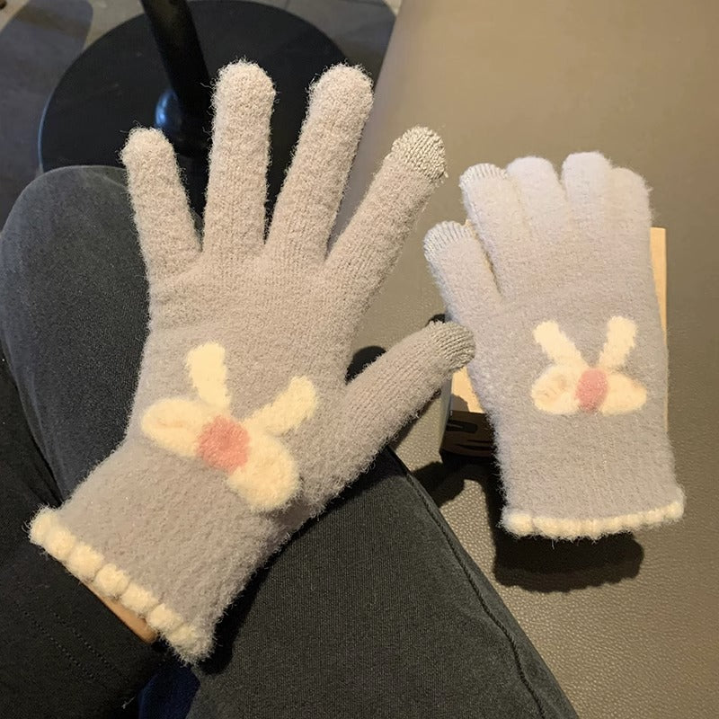 Wholesale Touch Screen Knitted Warm Bow Gloves