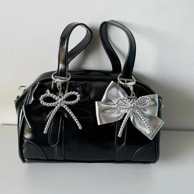 Wholesale ins style silver bow keychain