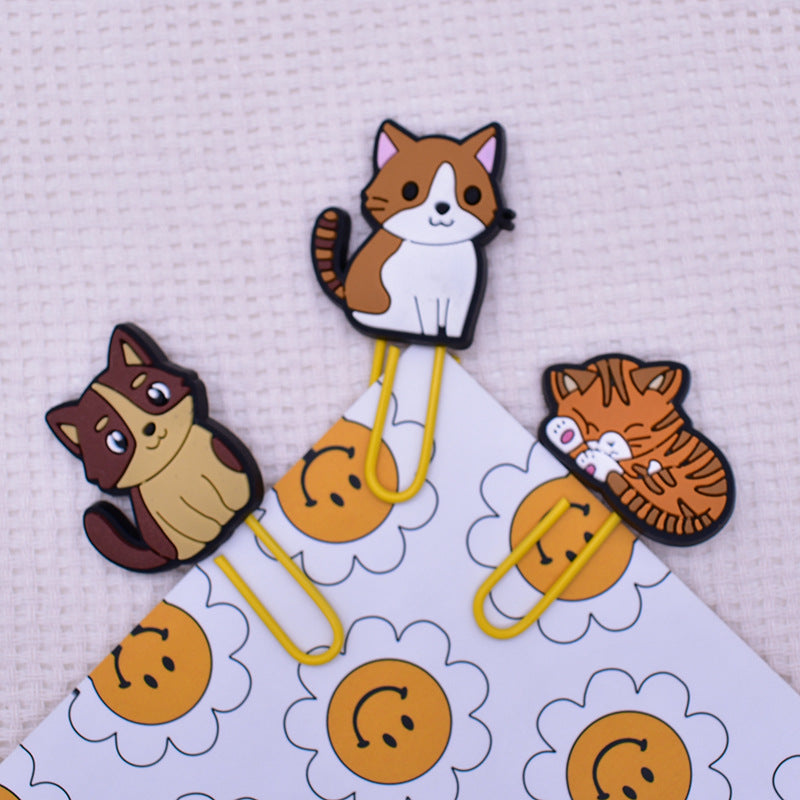 Wholesale  Random 50pcs/pack   Colorful cartoon cat bookmark