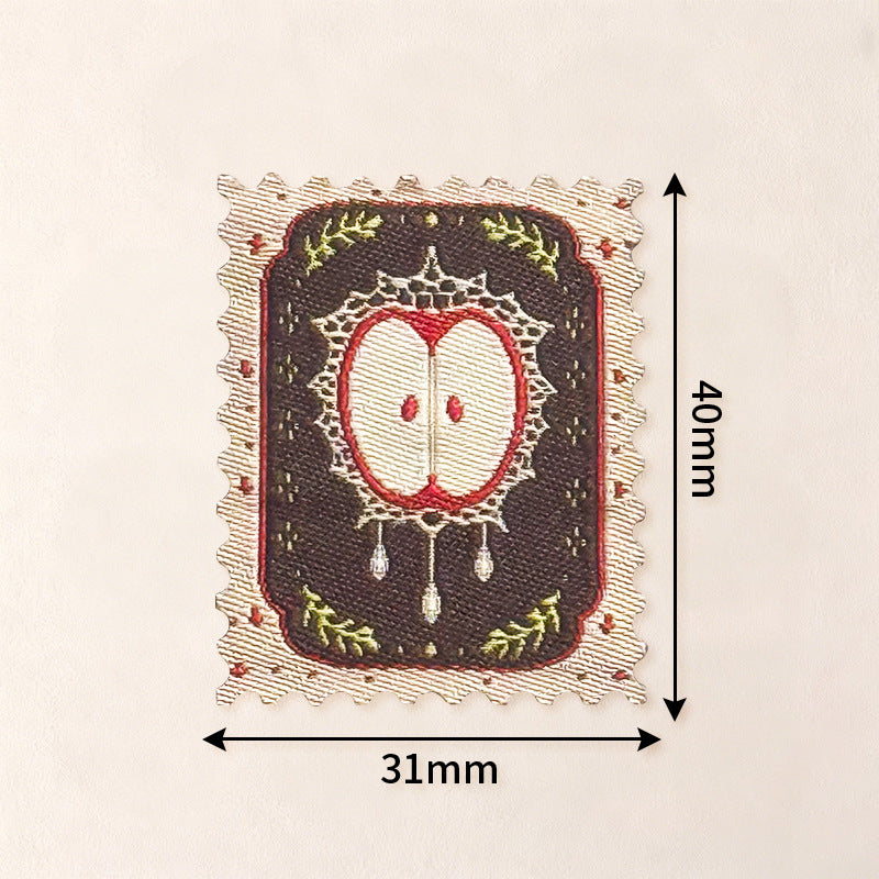 Wholesale Retro Stamp Self Adhesive Embroidered Patches DIY Craft Supply For Towels Clothing Bags