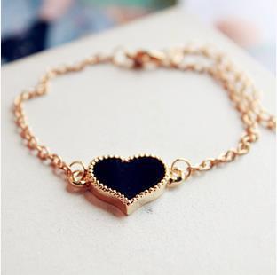 Wholesale White Four Leaf Clover Heart Love Bracelet
