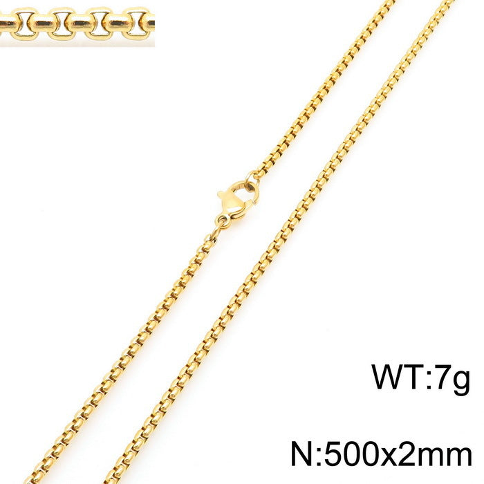 Wholesale Electroplated 18K Gold Square Pearl Stainless Steel Multi-Specification Necklaces