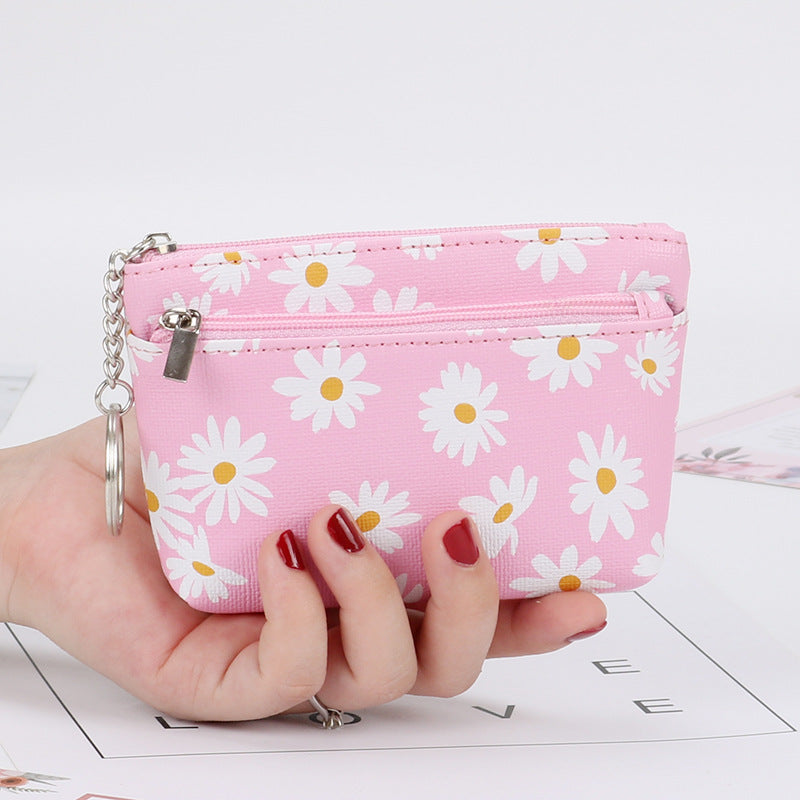 Wholesale PU Daisy Zipper Zero Wallet