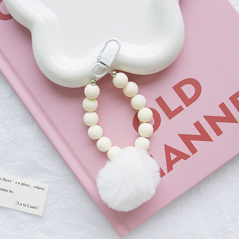 Wholesale Hair Ball Acrylic Bead Keychain