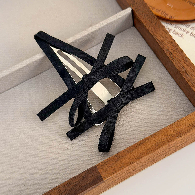 Wholesale Colorful Fabric Ballet Style Ribbon Bow Triangle BB Hair Clip